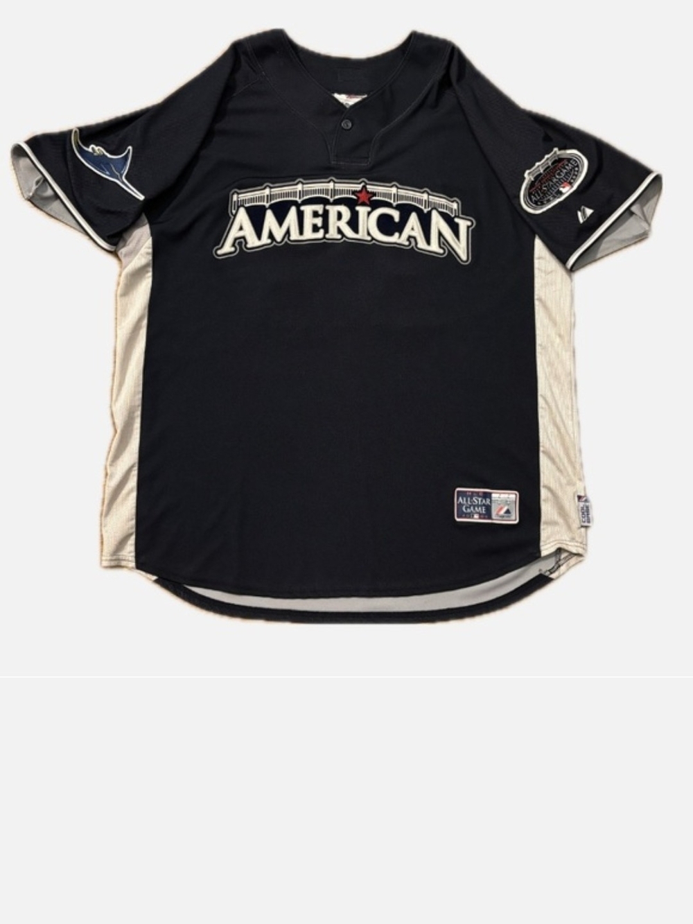 Majestic Black & Cream American League Baseball Jersey